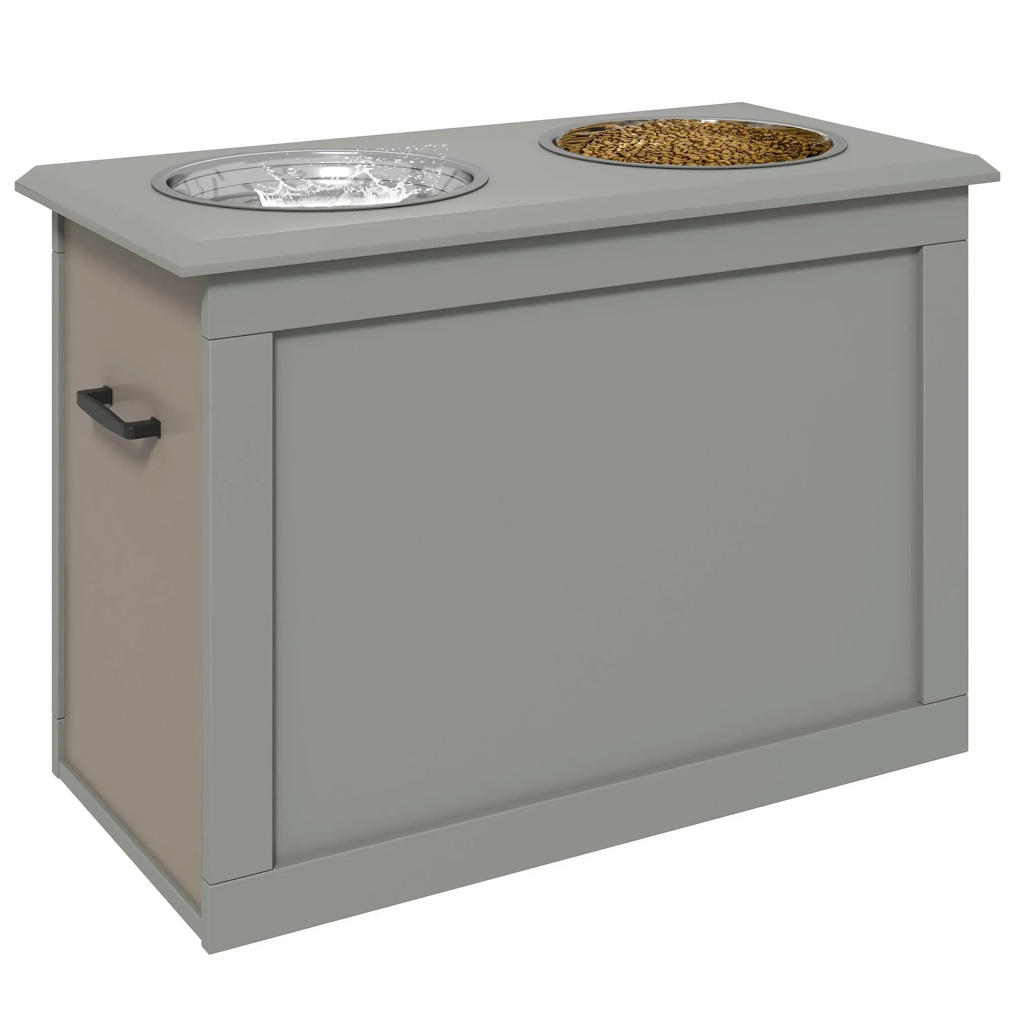 PawHut Raised Pet Feeding Storage Station