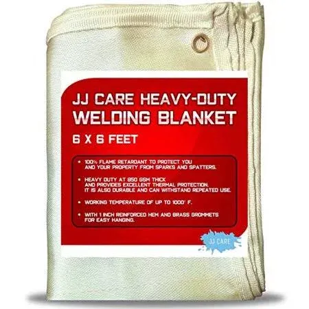 JJ Care Welding Blanket - 1 Pack 6ft x 6ft Welding Mat - 850gsm Fiberglass ...