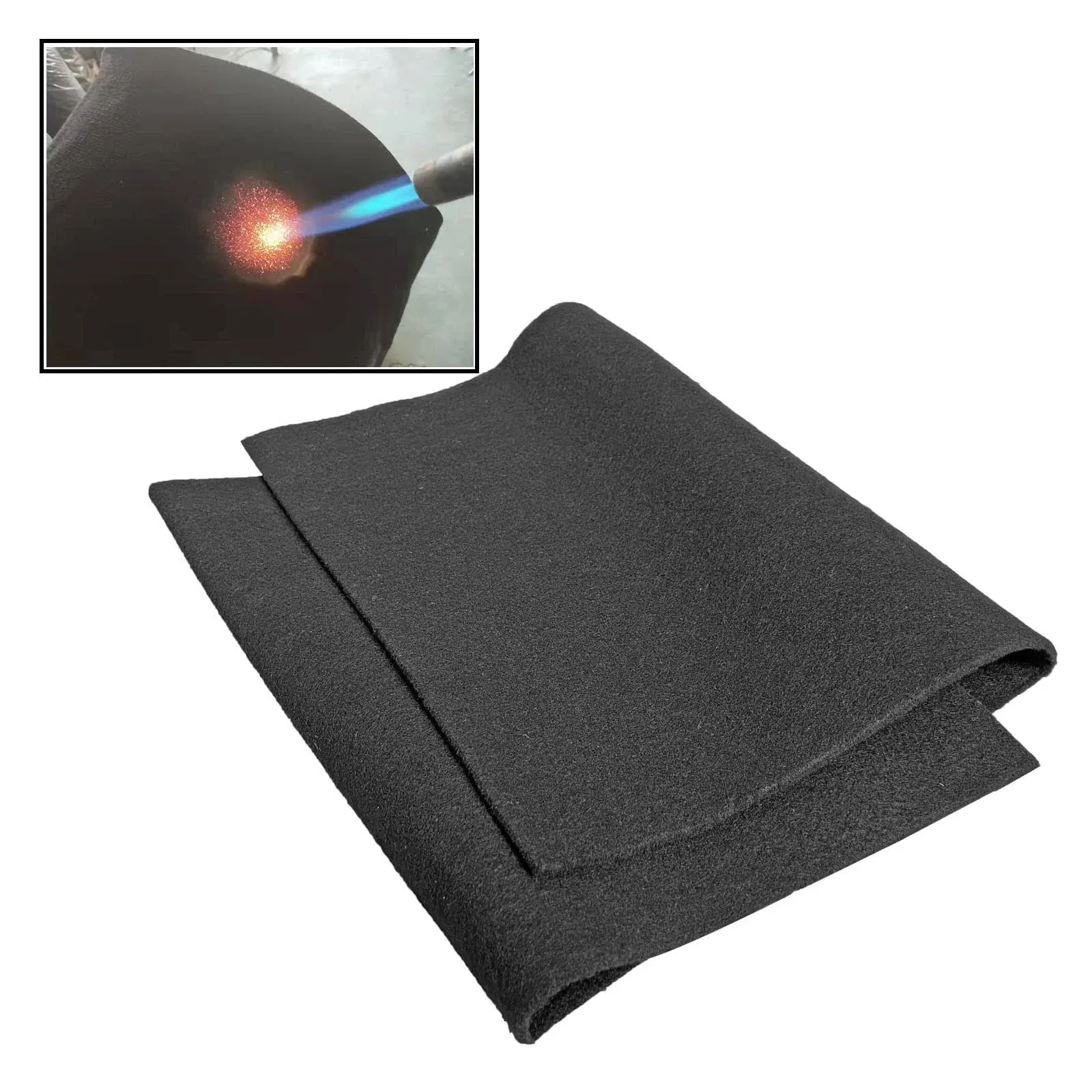 Welding Blanket Fireproof Tarp Heat Resistant Material Up To 1800°F Flame Retardant Fabric Carbon Felt for Grill Stove Pit Soldering Welders Plumbers (1, 12x27 inches)