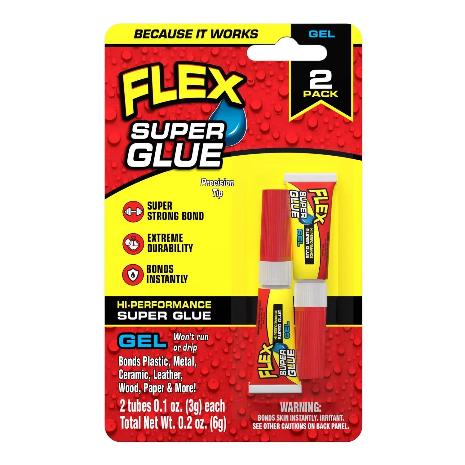 Flex Super Glue 2-Pack 3G Gel Glue