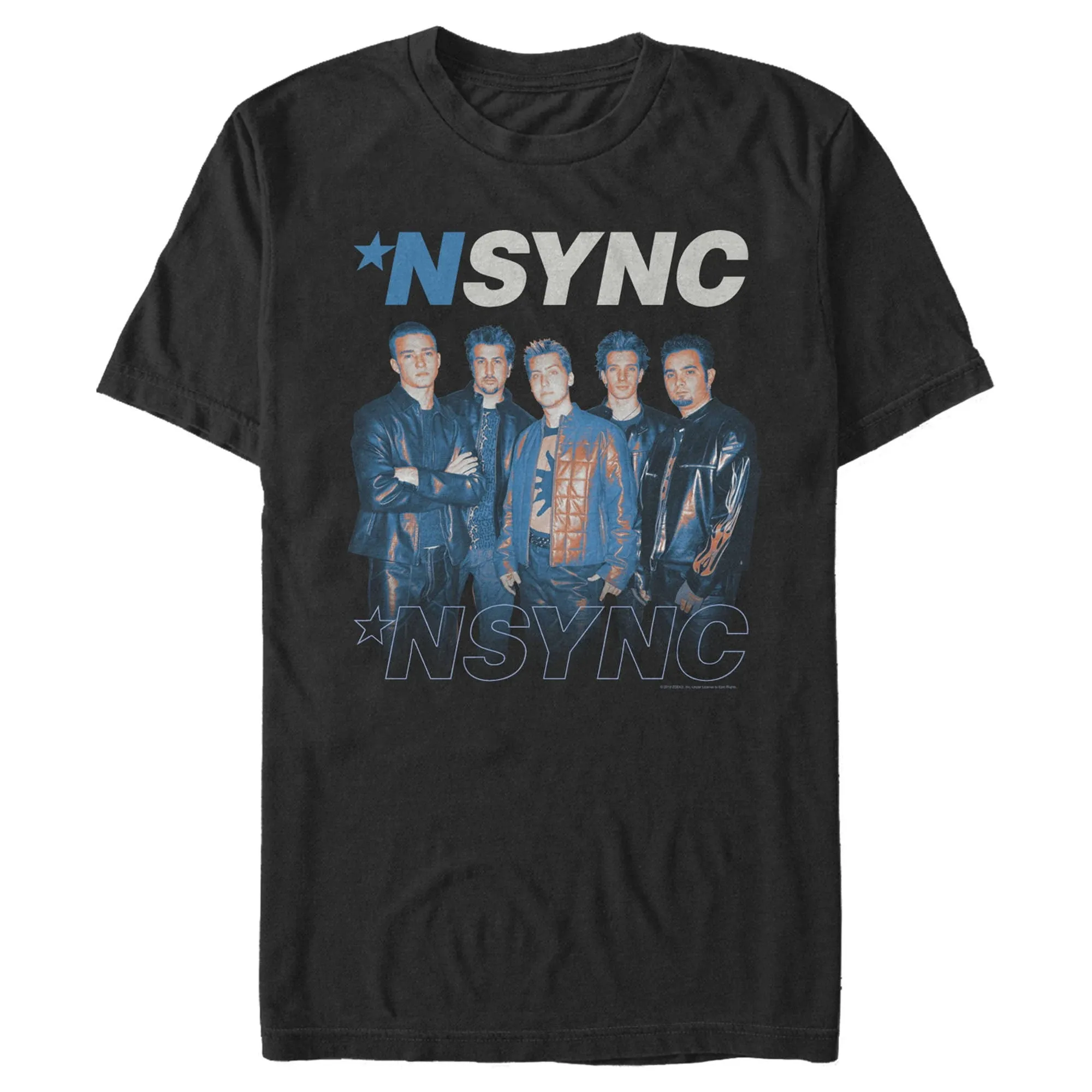 Fifth Sun N'Sync Men's Pop Star Style Poster Short Sleeve T-Shirt - Black