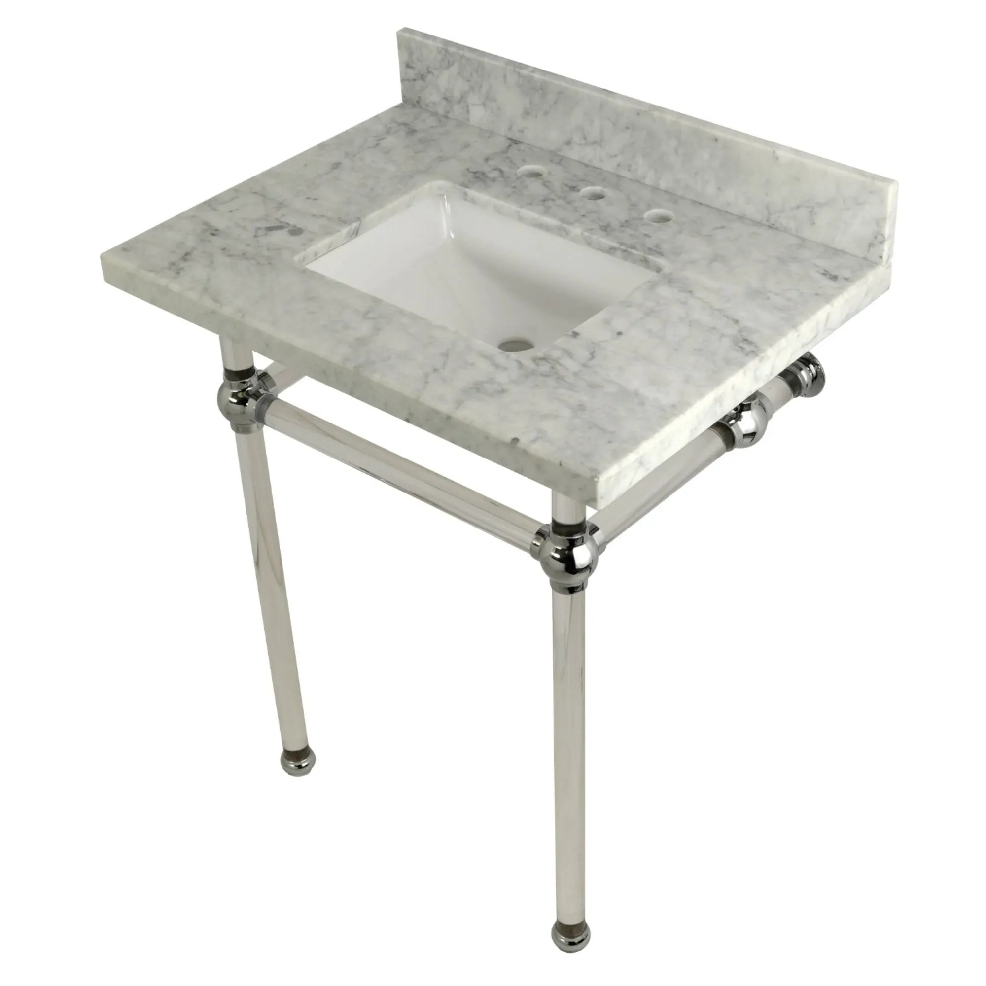 Kingston Brass KVPB30MASQ1 Templeton 30" x 22" Carrara Marble Vanity Top with ...