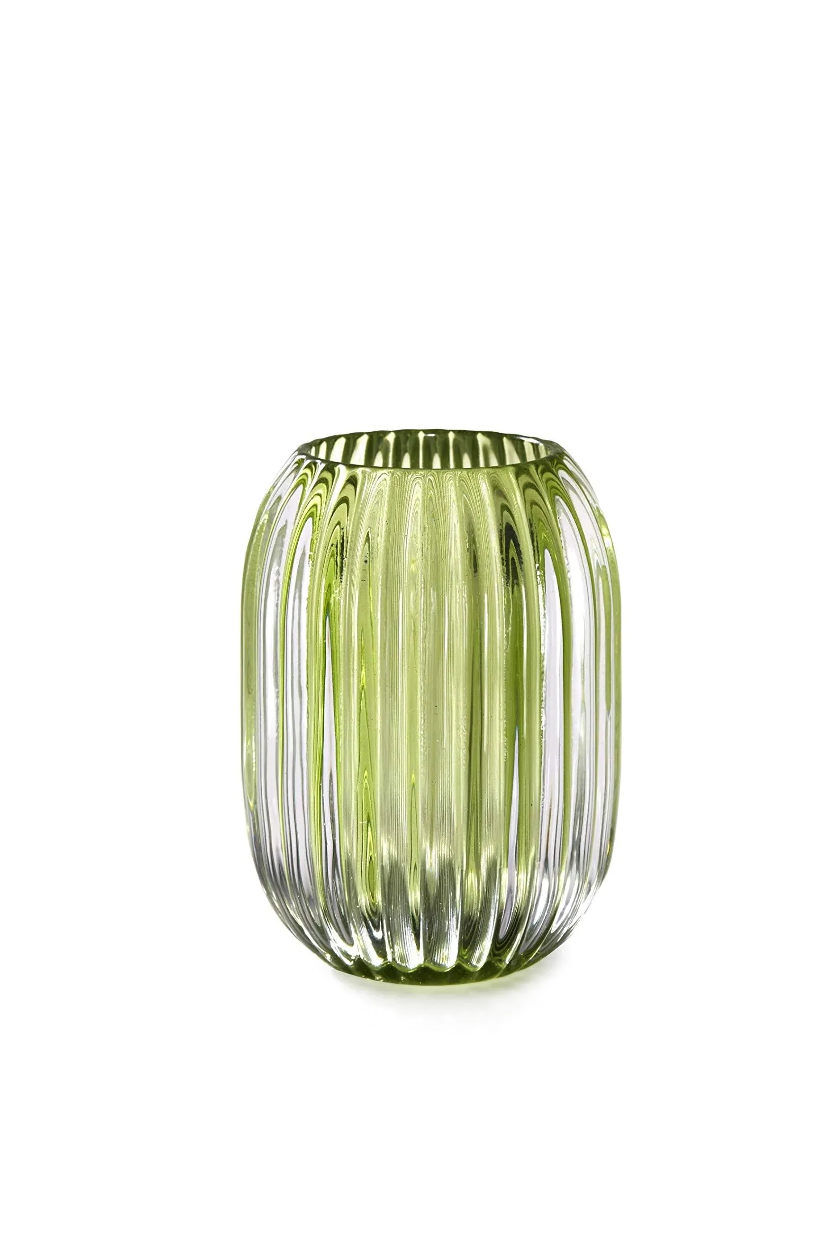 Serene Spaces Living Clear Optical Glass Votive Holder, Perfect for Weddings and Home Décor, Measures 5" Tall and 3.5" Diameter