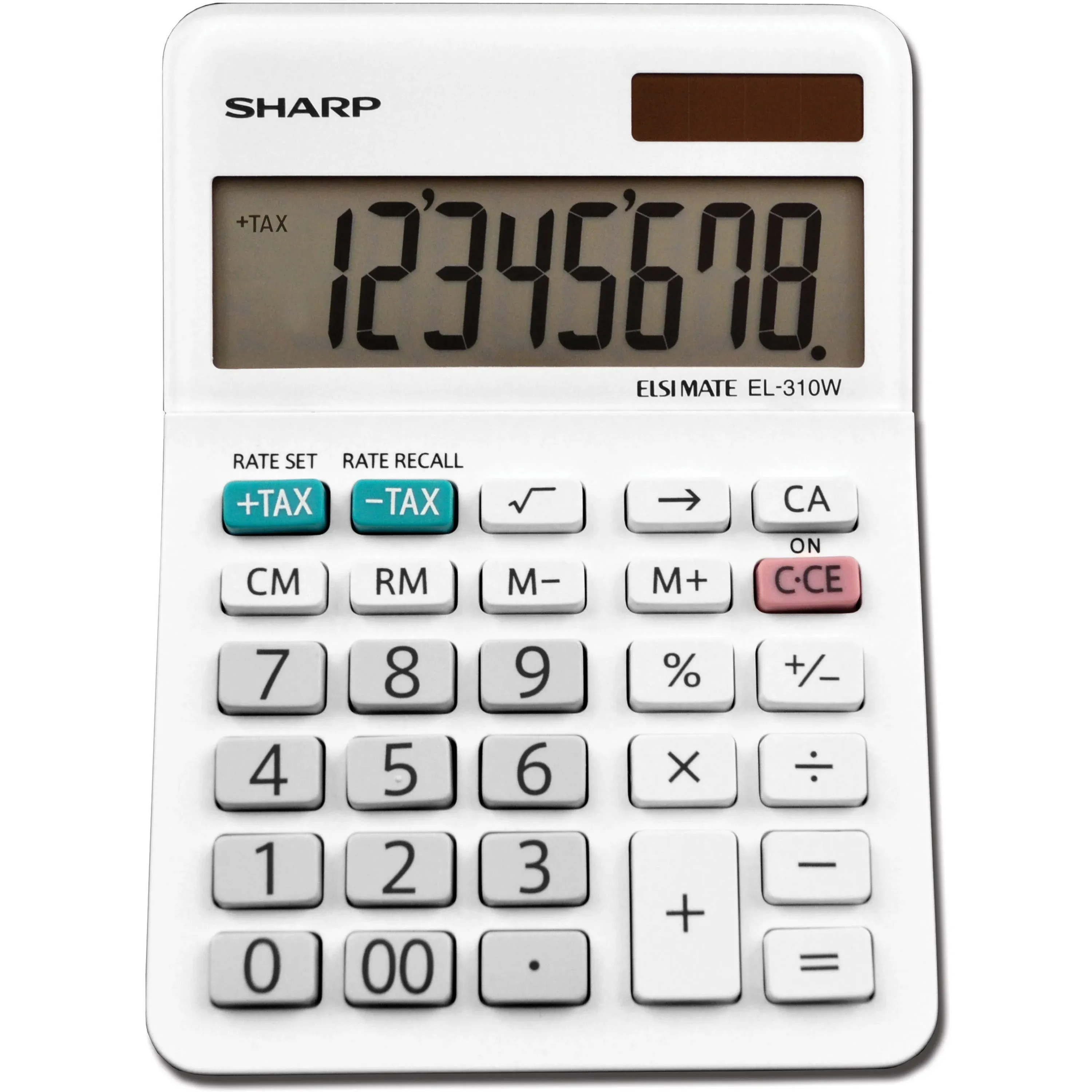 SHARP Desktop Calculator: LCD, 8 Digits Displayed, 1 in Ht, 3 3/8 in Wd, 4.75 in Dp