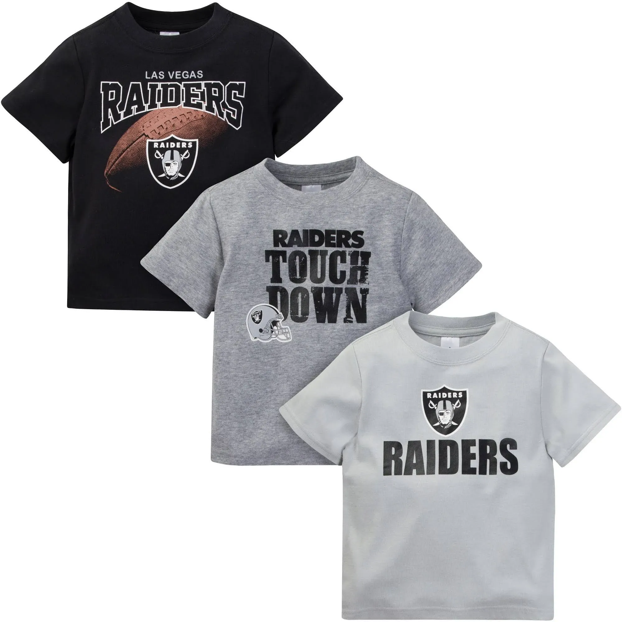 NFL 3-Pack Toddler & Toddler Boys Raiders Short Sleeve Shirts