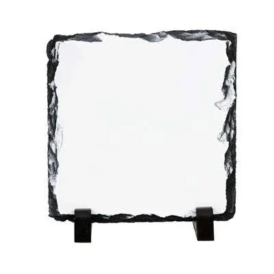 1 Sublimation Blank Rock Stone Slate Heat Transfer (Square Shape) 15 x 15cm with display holder for heat press dye plaque picture frame