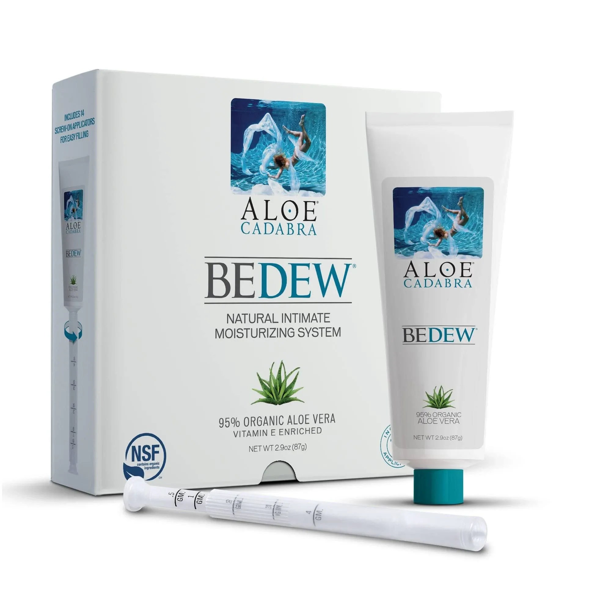 Aloe Cadabra Bedew Organic Intimate Moisturizer System for Vaginal Dryness, Menopause and Personal Comfort with 14 Screw