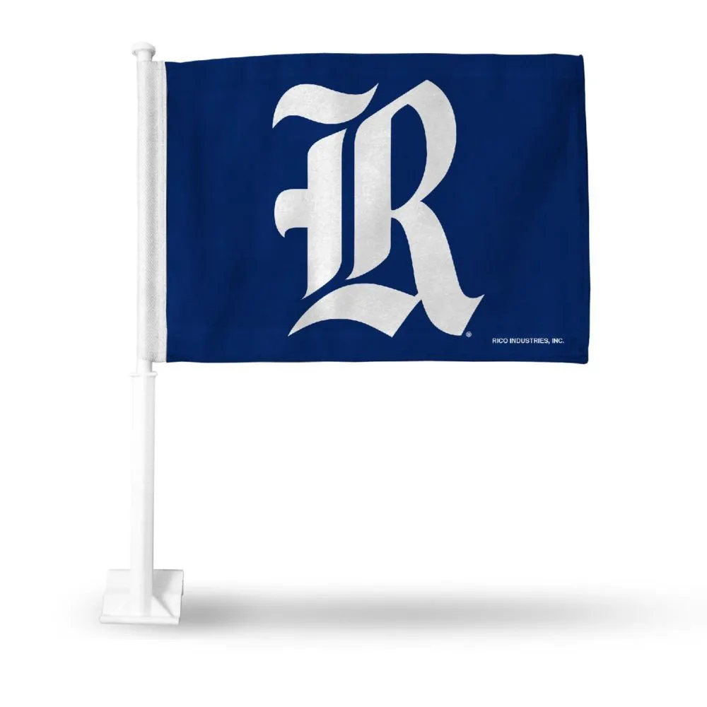 Rico Industries NCAA  Rice Owls Standard Double Sided Car Flag -  16 x 19 - Strong Pole that Hooks Onto Car/Truck/Automobile