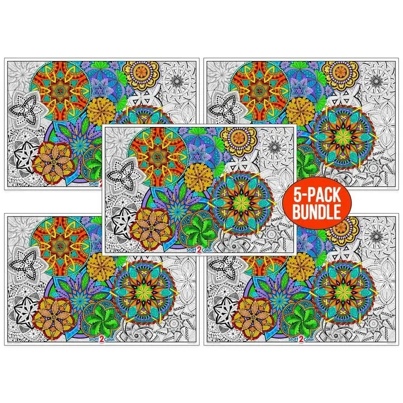 Stuff2Color Giant Coloring Poster Mandala Madness for Kids and Adults Great for Family Time, Girls, Boys, Arts and Crafts