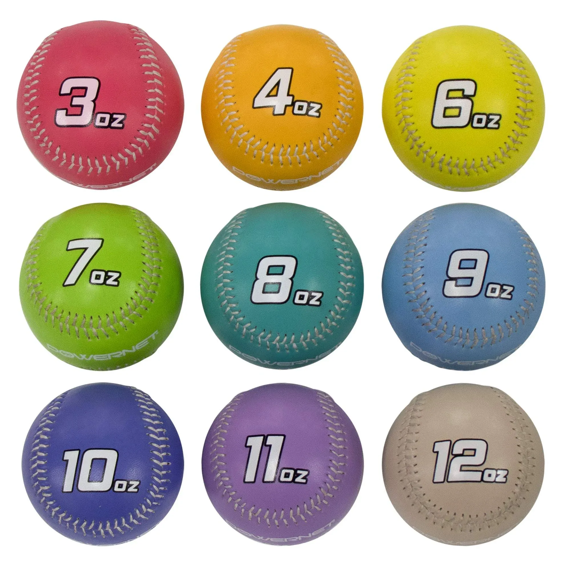 PowerNet Progressive Weighted Baseballs 9-Pack