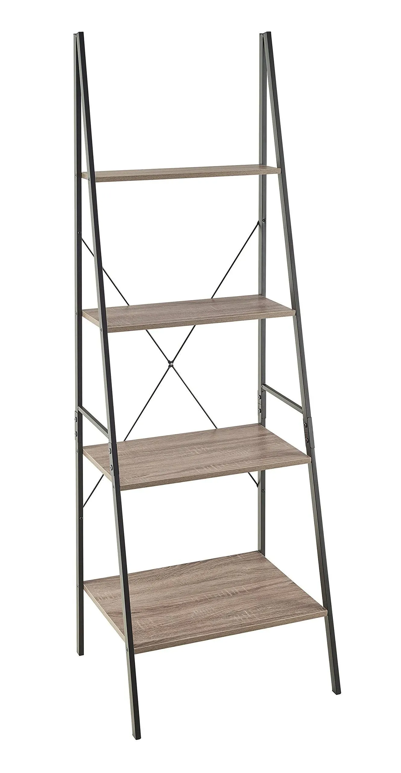 ClosetMaid Ladder 4-Tier Bookcase, Natural Gray