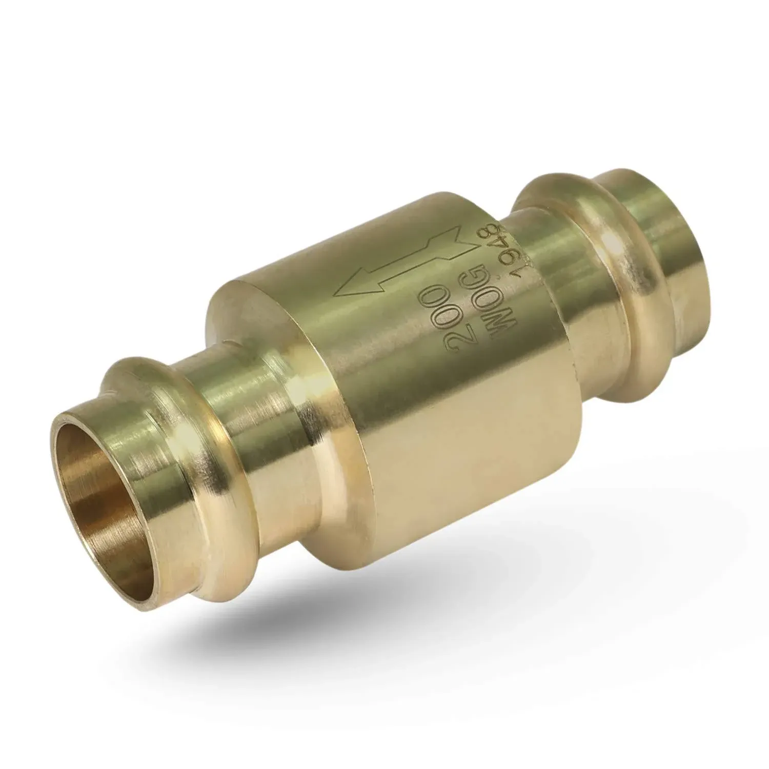 Press Inline Spring Loaded Check Valve, Cast Brass 2"