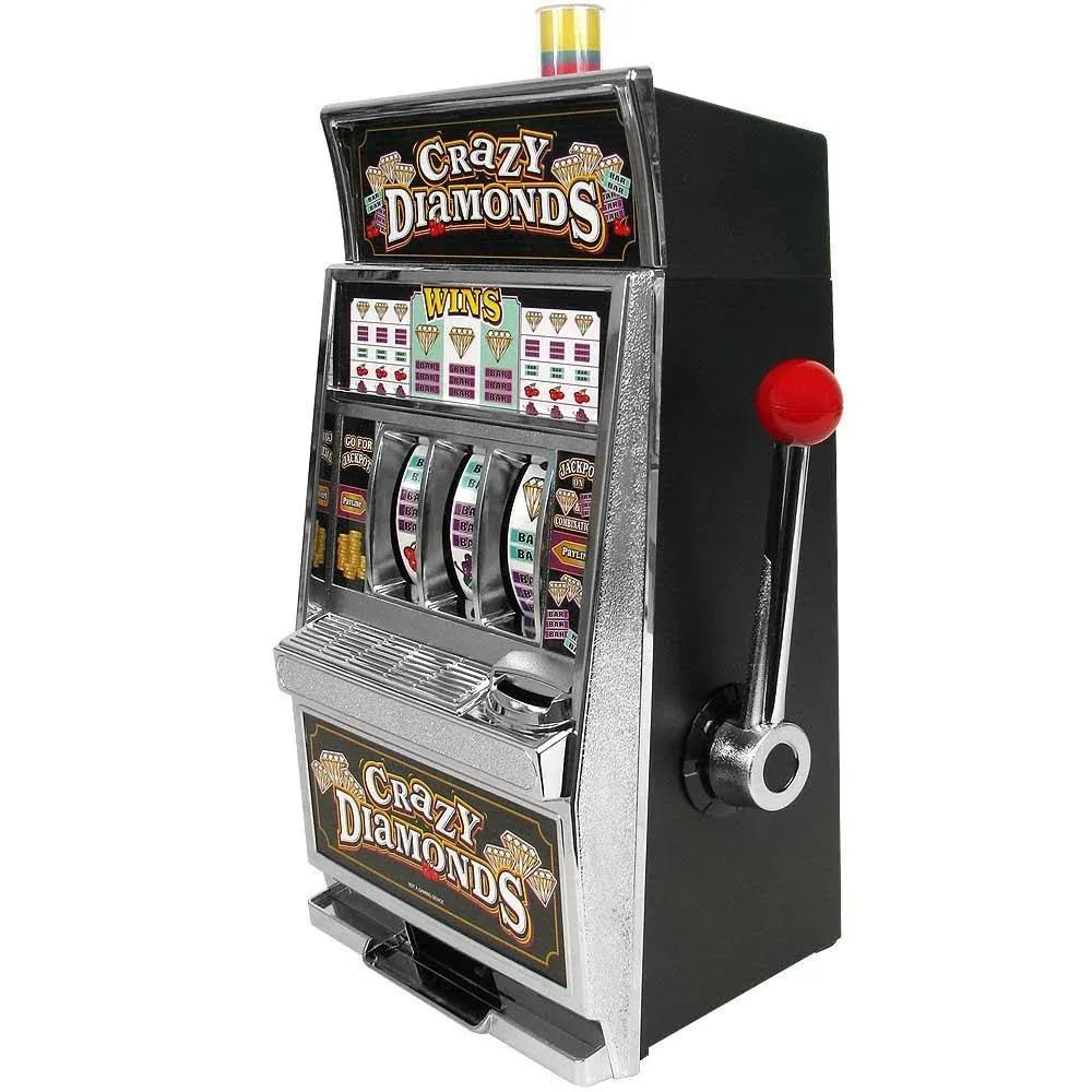 Trademark Poker Crazy Diamonds Casino Slot Machine Authentic Replica Bank