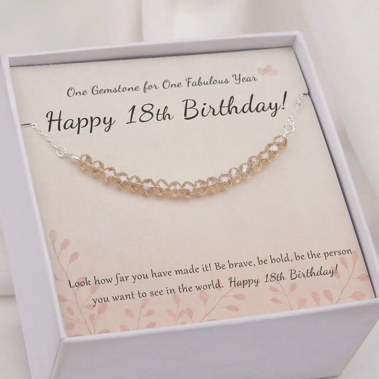 Anavia 18th Birthday Gifts for Girls, 925 Sterling Silver Necklace, 18 Beads for 18 Year Old Girl