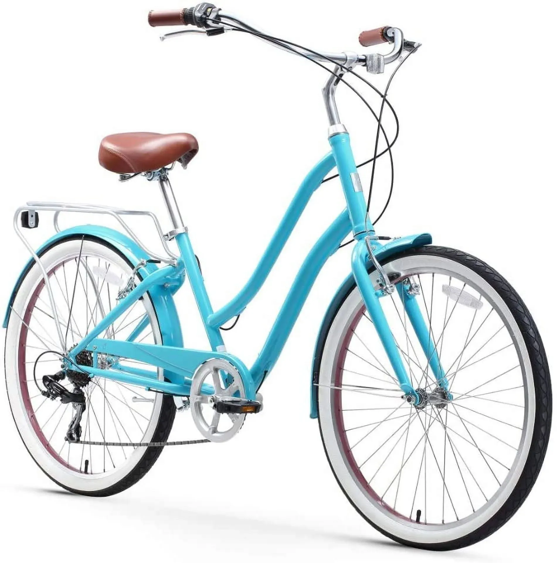 sixthreezero EVRYjourney Women's 26" 7 Speed Steel Step-Through Touring Hybrid Bicycle