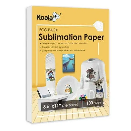 Koala Sublimation Paper 11X17 100 Sheets 105g for Inkjet Heat Transfer Sublimation Printer DIY Sublimation Blank Mugs Tumblers T-shirts