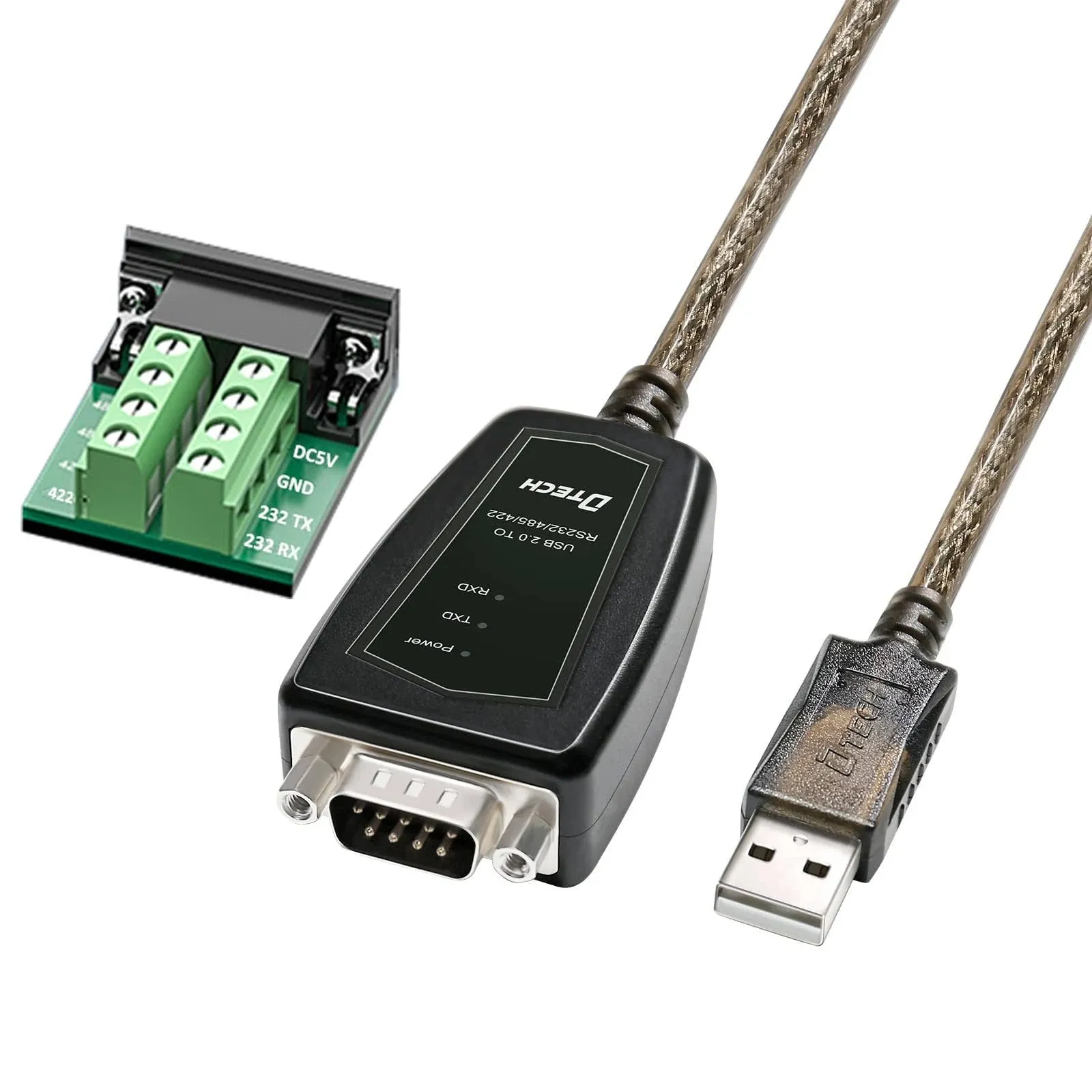 DTech USB to Serial Adapter RS422 RS485 R232 to USB Cable (3 in 1 Interface ...