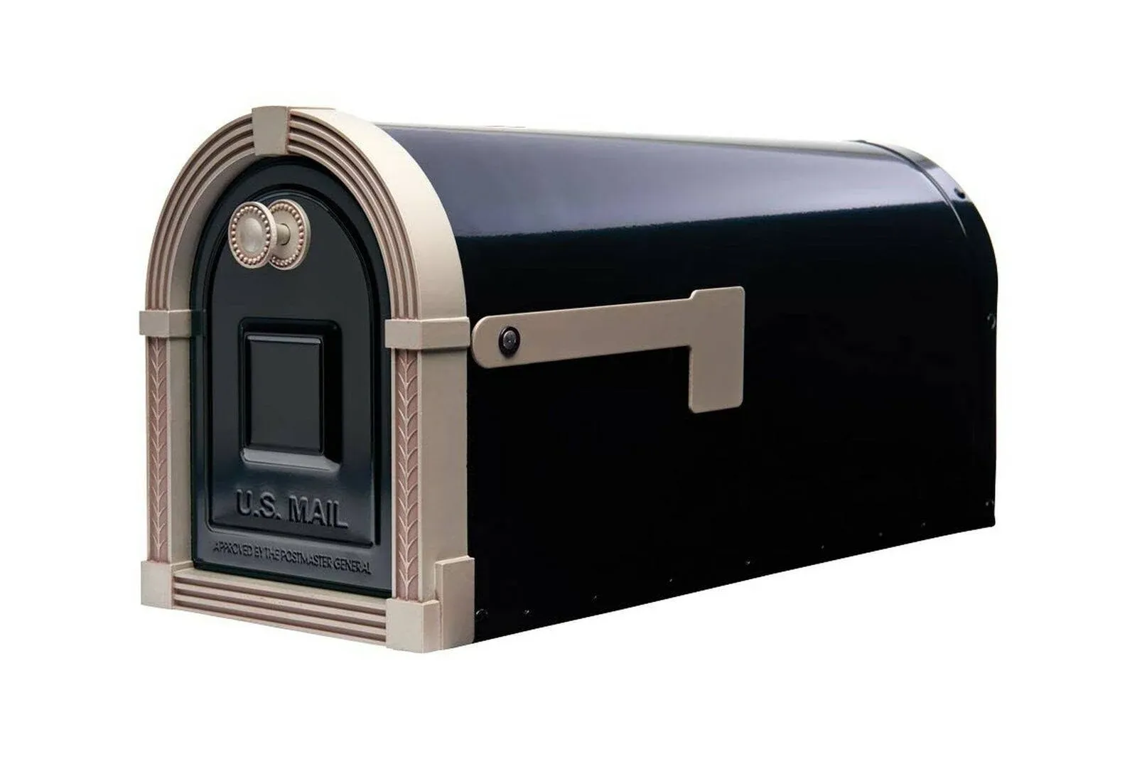 Gibraltar Mailboxes BM16BSN1 Brunswick Post Mount Mailbox Large Black and Satin ...