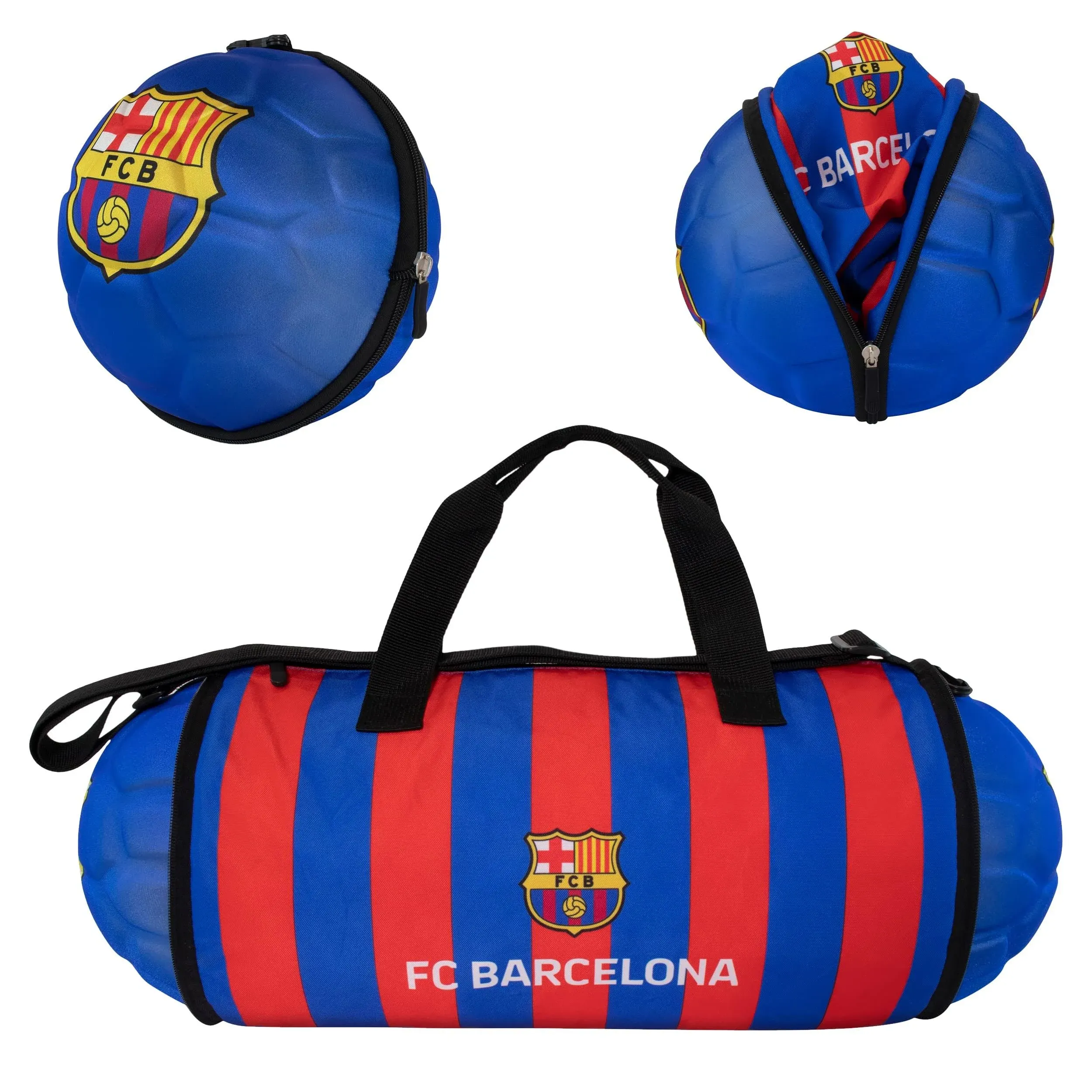 Official FC Barcelona Duffel Bag for Sports/Soccer – Foldable/Extendable