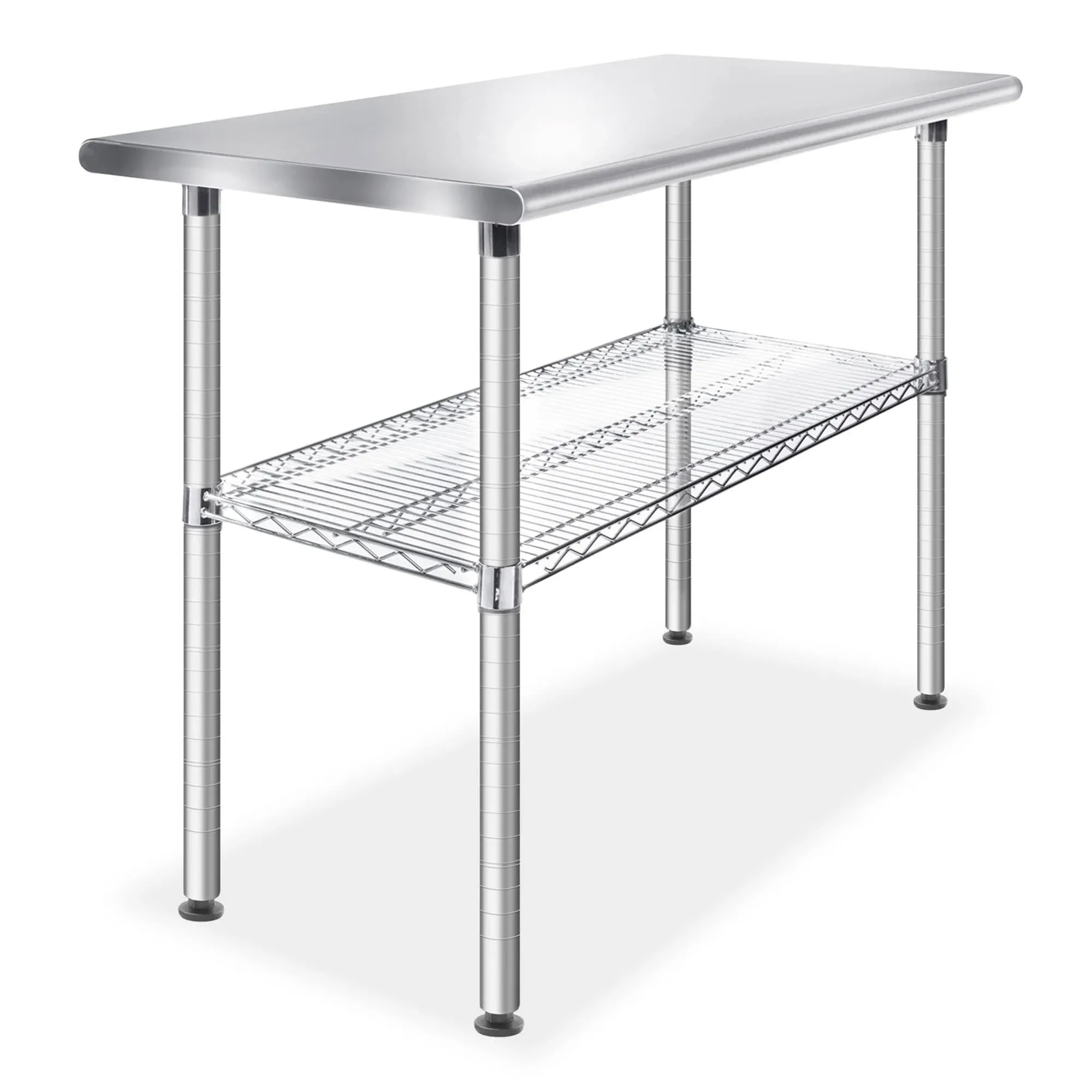 GRIDMANN Stainless Steel 49 in. x 24 in. Commercial Kitchen Prep & Work Table w ...