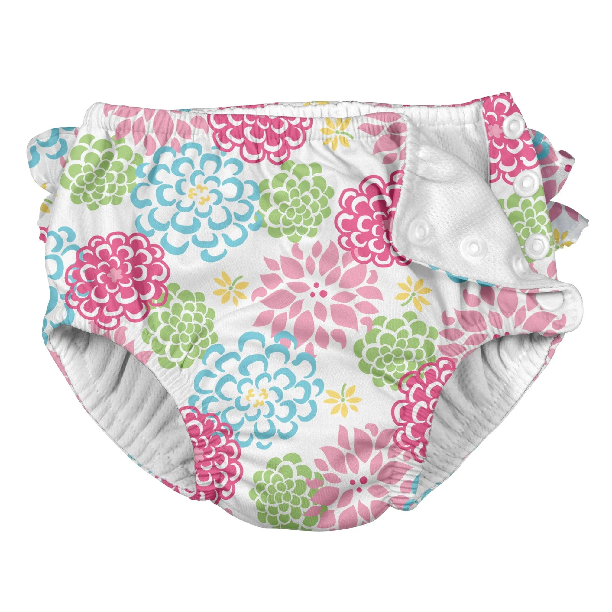 Ruffle Snap Reusable Absorbent Swim Diaper | I Play. by Green Sprouts 4T / White ...