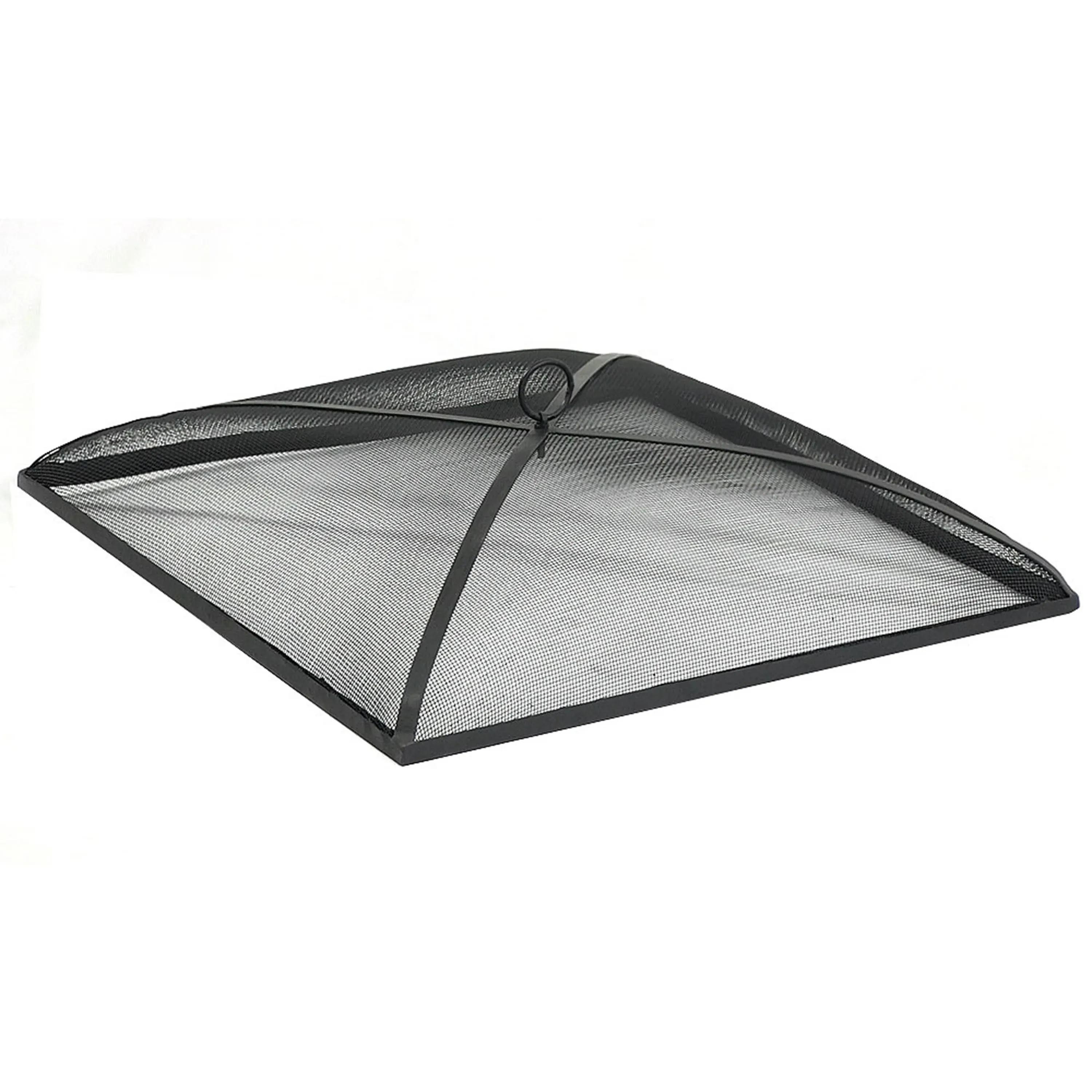 36 in. Square Steel Black Fire Pit Spark Screen