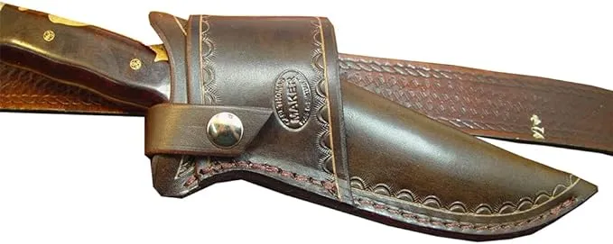 Buck 124 Cross Draw Knife Sheath Made Out of Buffalo Hide Leather.