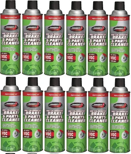 12 Pack of Johnsen&#039;s 2417 Non-Chlorinate<wbr/>d Brake Cleaner Low VOC 14oz Spray Can