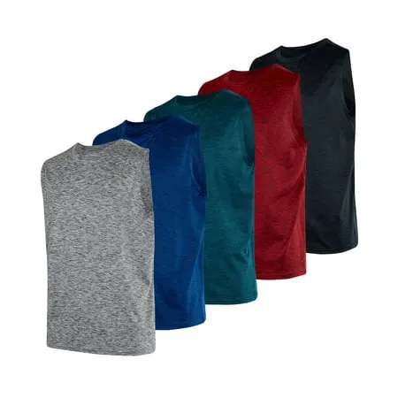 5 Pack: Boys Dry-Fit Active Athletic Performance Tank Top