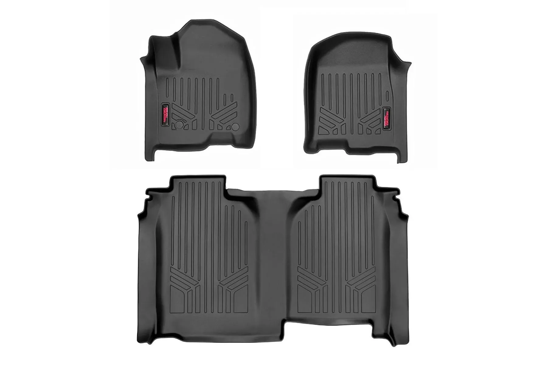 Rough Country Floor Mats for 2019-2024 Chevy/GMC 1500 | Bucket Seats - M-21614