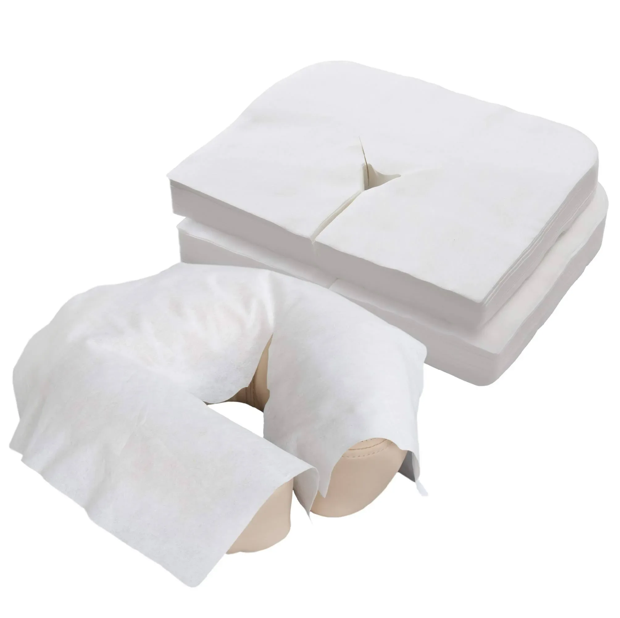 EarthLite® Flat Disposable Headrest & Face Cradle Covers for Massage Tables & Chairs - 100 pack