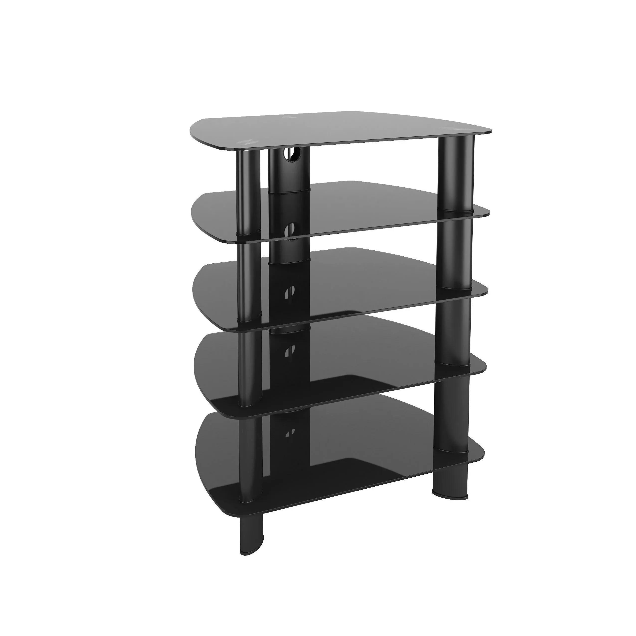 Corliving Trl-801-C Laguna Satin Black Glass Component Stand - Contemporary - Media Racks And Towers - by CorLiving Distribution LLC | Houzz