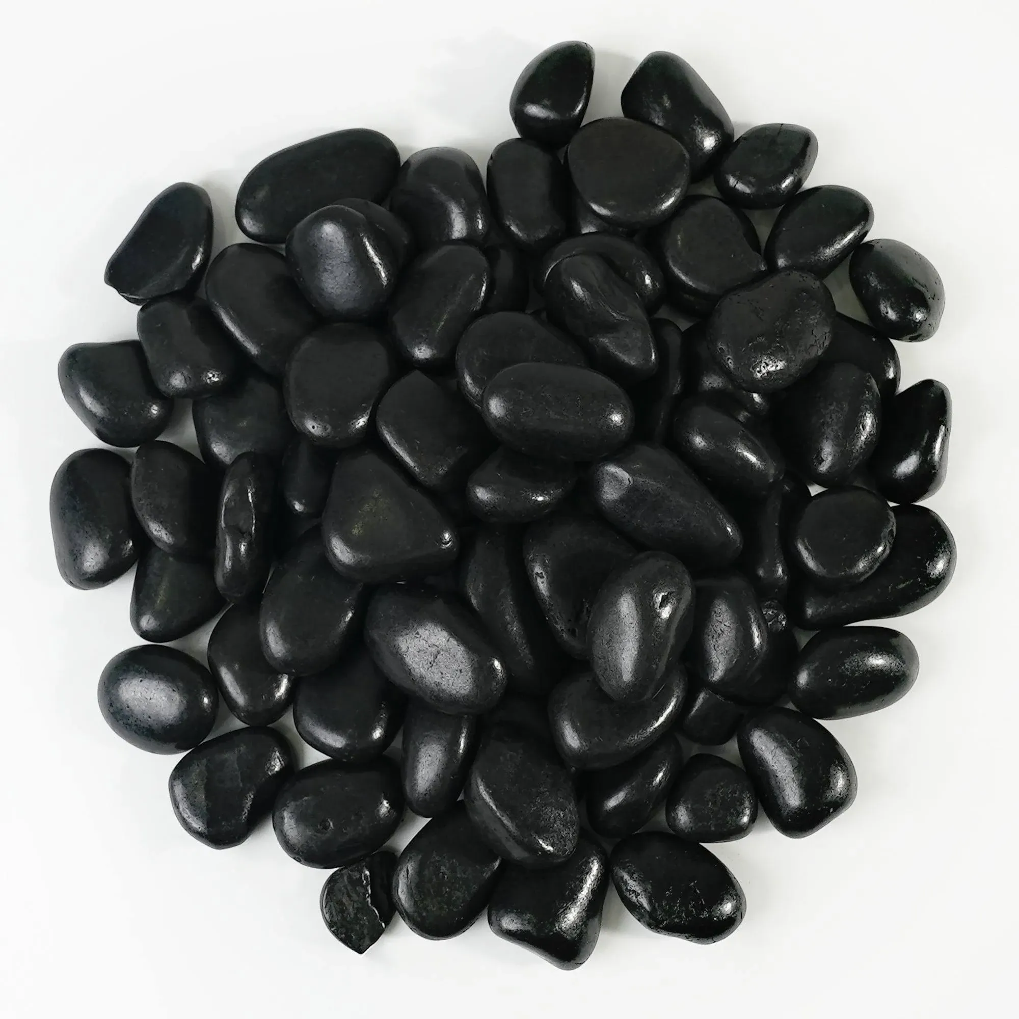 CONSDAN Black Decorative Garden Stones Polished River Rocks (12 lb)