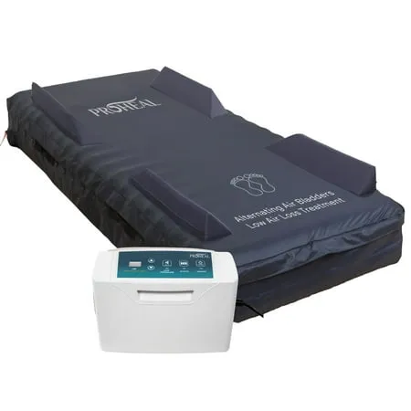 Proheal Low Air Loss Alternating Pressure Air Mattress with Pump & Guardrails - Stages I-IV Bed Size :36” x 80  Bed Thickness: 8"