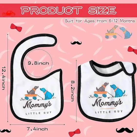 2ooya 7Pcs Cotton Waterproof Baby Bibs Hook Loop Closure Newborn Babies Bib Keep