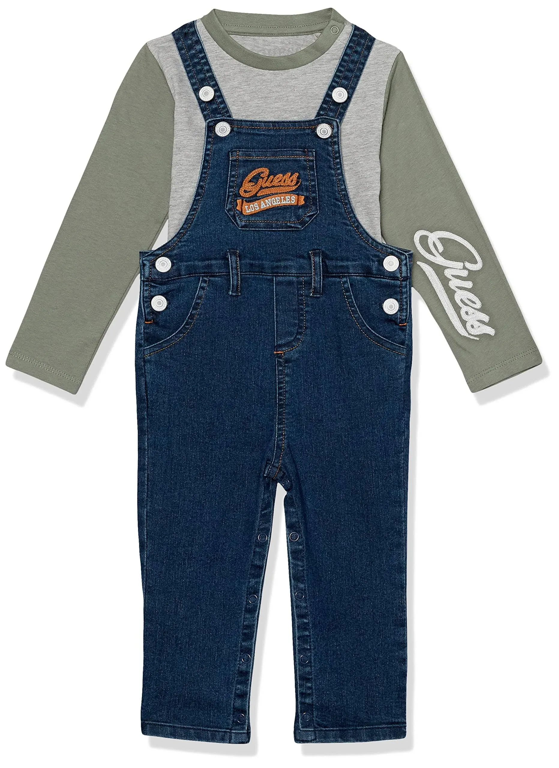 Guess Baby Boys' Embroidered Denim Overalls