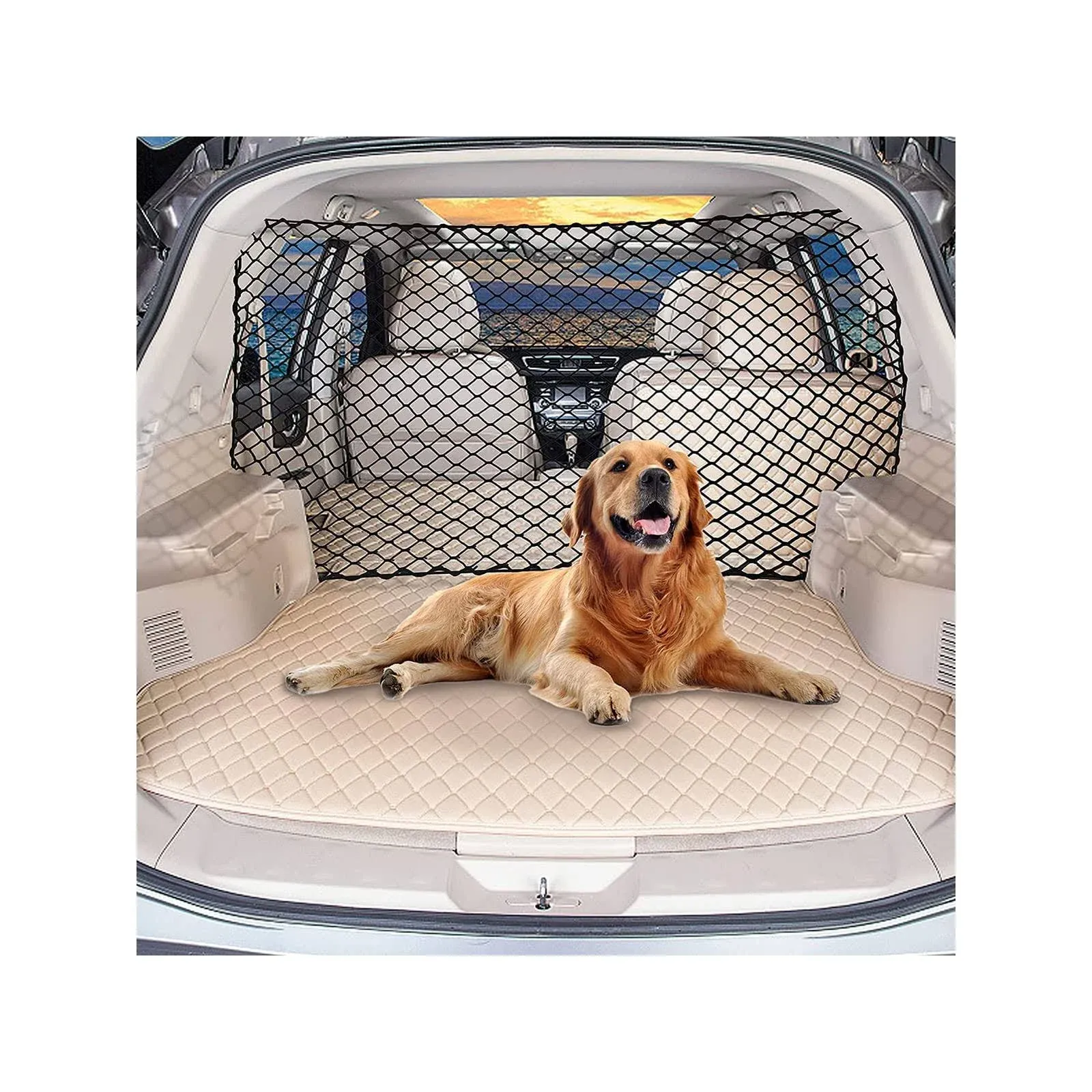 QJXX Car pet Supplies LPY-Pet Net Vehicle Safety Mesh Dog Barrier SUV/Car/Tru...