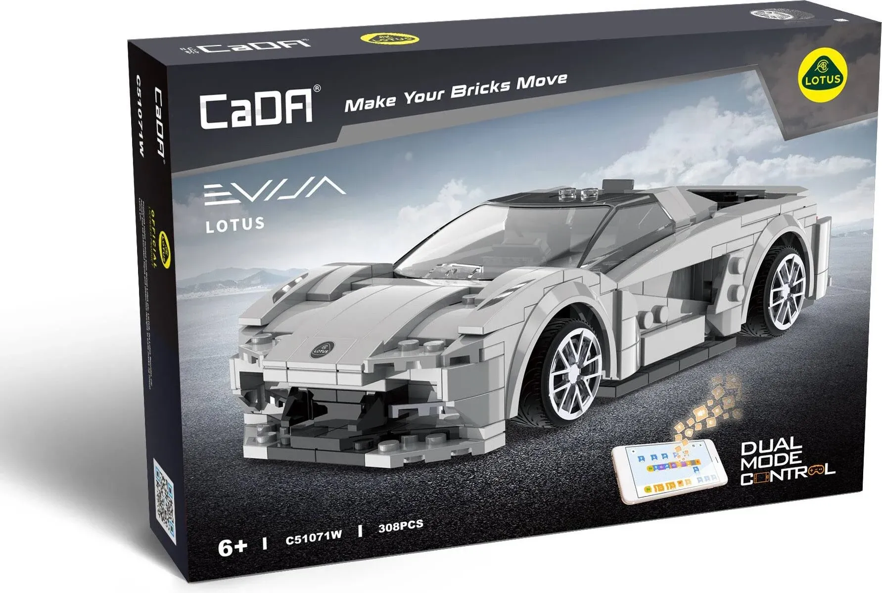 Cada RC Racing Building Toy - App & Remote Control 308pcs Lotus License Sport Car ...