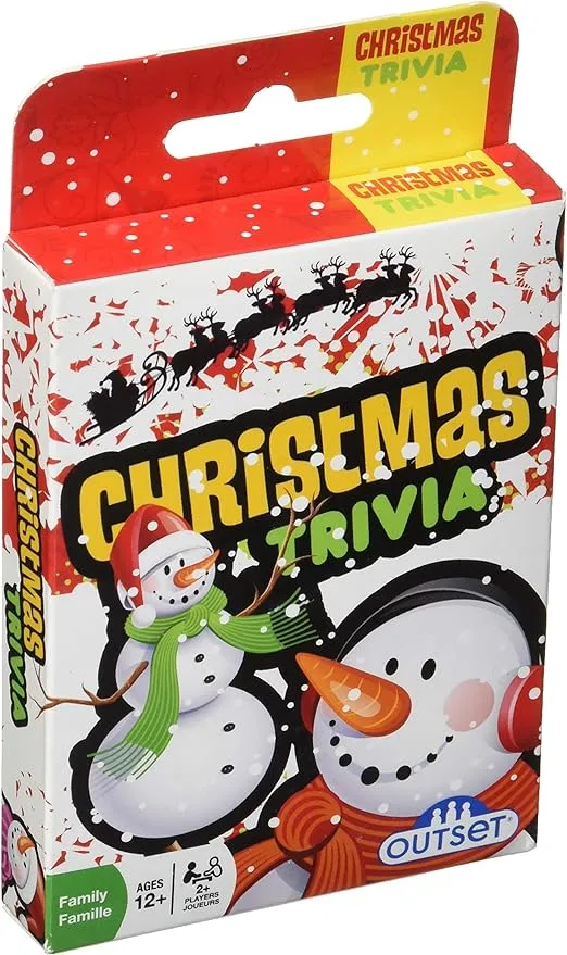 Outset Media Christmas Trivia Card Game – Travel Sized – for 2 or More Players Ages 12 and up