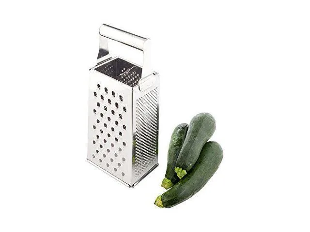 Met Lux Cheese Grater, 1 Heavy-Duty Box Grater - With 4 Sides, Built-In Handle, Stainless Steel Food Grater, For Vegetables And Cheese.