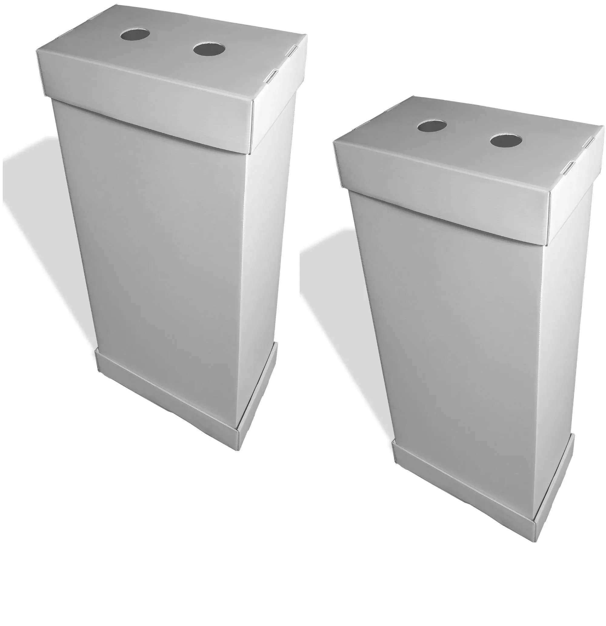 Industrial Strength All Weather 50 Gallon Recycling Box 2 Pack. Corrugated Colla