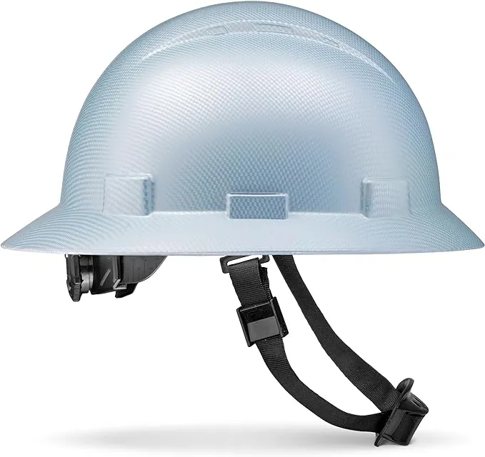 Full Brim Non-Vented Matte Finish Carbon Fiber Design OSHA Construction Hard Hat with 6 Point Suspension by ACERPAL