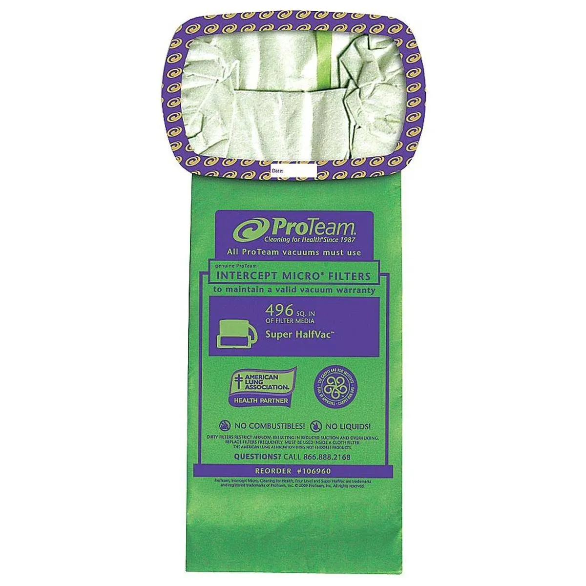 ProTeam 106960 Open Collar 6 Qt. Micro Filter Bag - 10 / PK