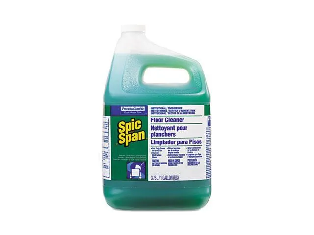 P&G Spic and Span 02001 Floor Cleaner, Liquid Solution - 1 gal (128 fl oz) - 1 Each - Green