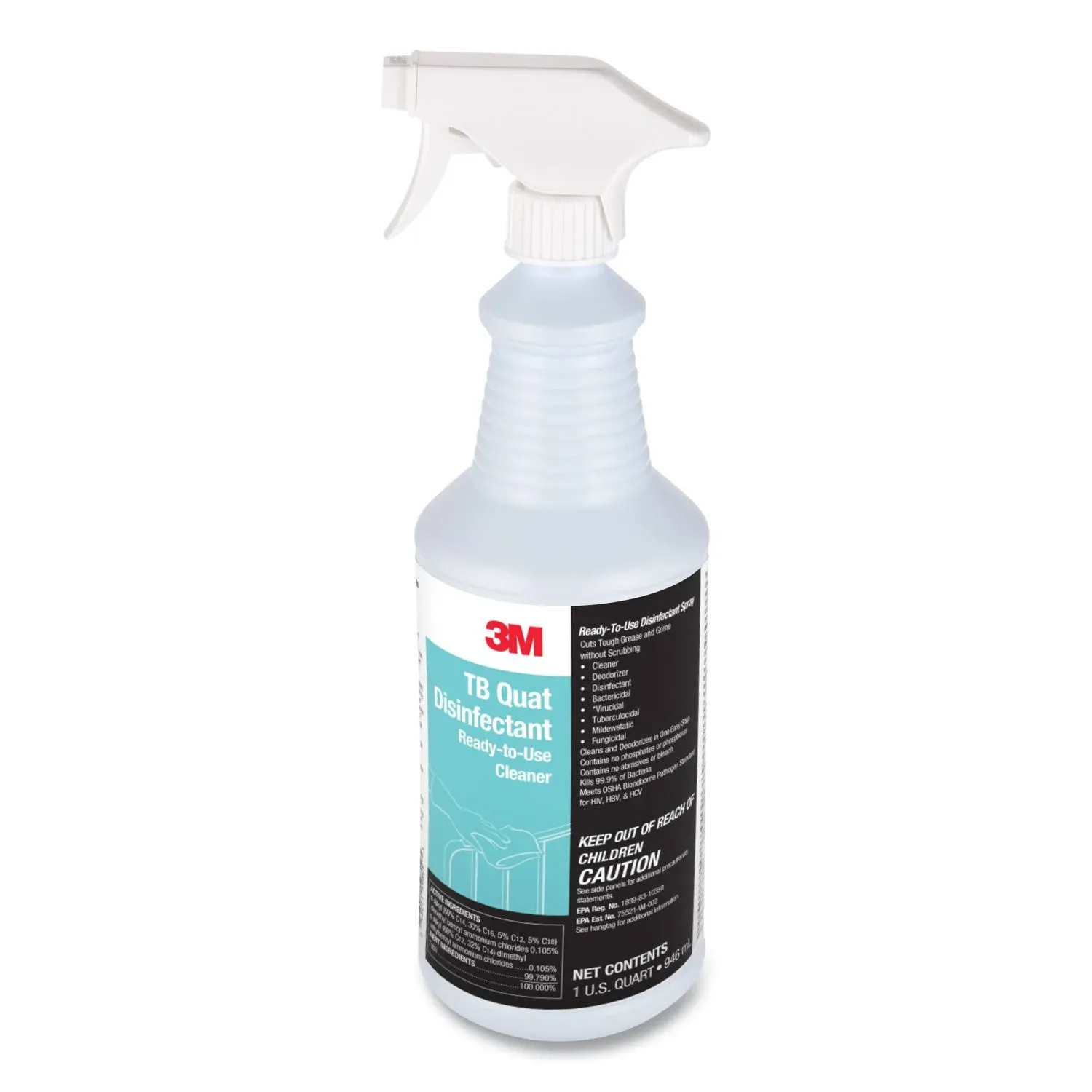 3M TB Quat Disinfectant Ready-To-Use Cleaner, Lemon, 32 oz., 12/Carton (7100034339) | Staples