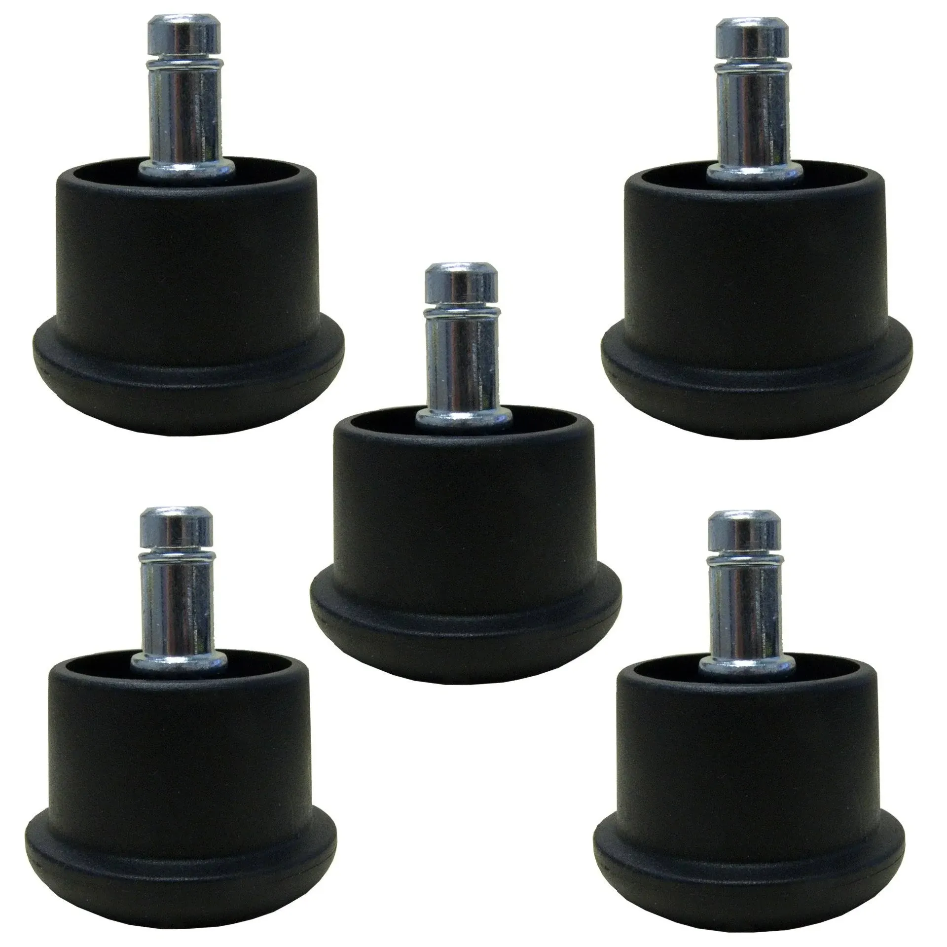 Replacement Short Office Chair Bell Glides - Low Profile - Black - Set of 5