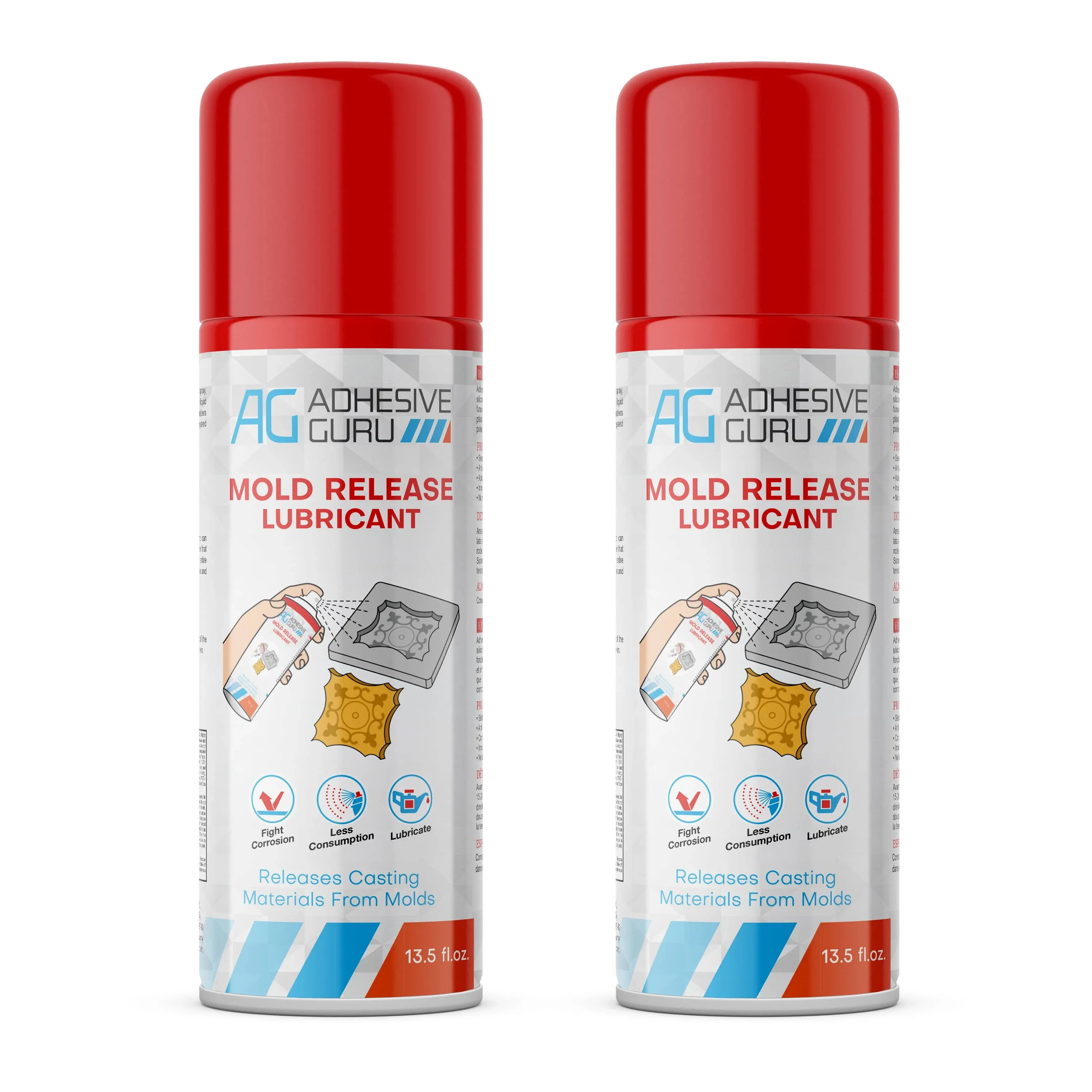 Adhesive Guru Silicone Mold Release Spray for Epoxy Resin (2 Pack)