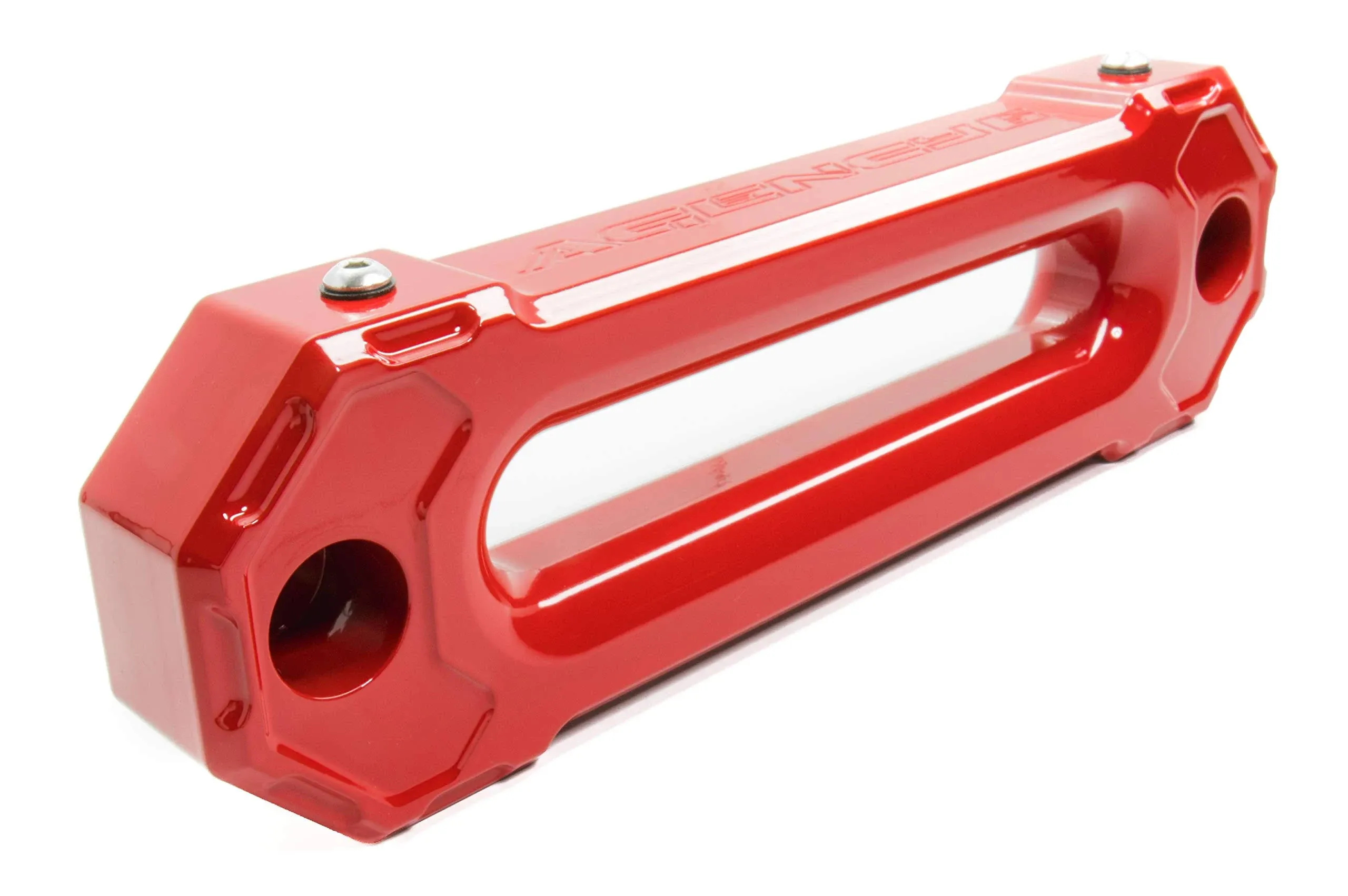 Agency 6 Hawse Fairlead - 1.5" Thick (10" Hole spacing) - Billet Aluminum Fairlead for Synthetic Winch Line, Stainless Hardware Included - Made in The USA (Red)