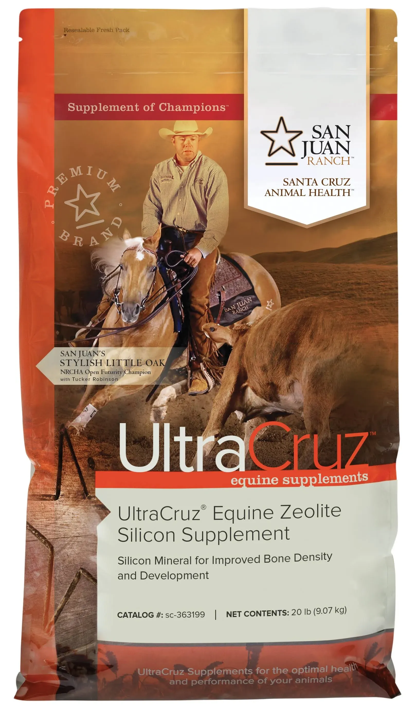 UltraCruz Equine Zeolite Silicon Supplement for Horses, 20 lb Powder, 50 Day Supply