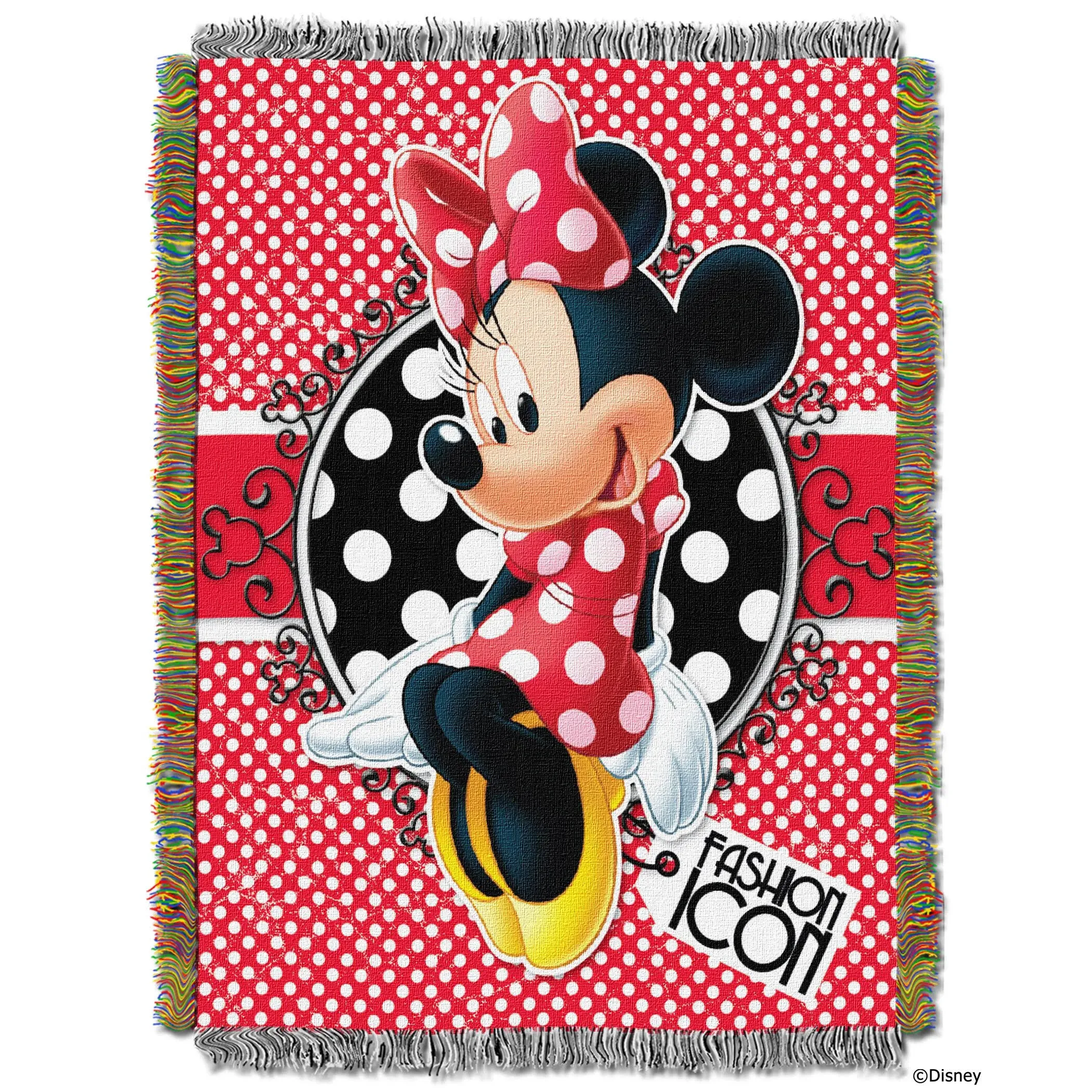 Northwest - Minnie BOWTIQUE-FOREVER Minnie Woven Tapestry Throw Blanket